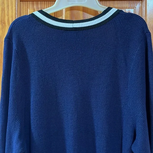 Torrid Colorblock Navy Blue Open Front Long Line Cardigan Sweater Size 3 - Picture 12 of 14
